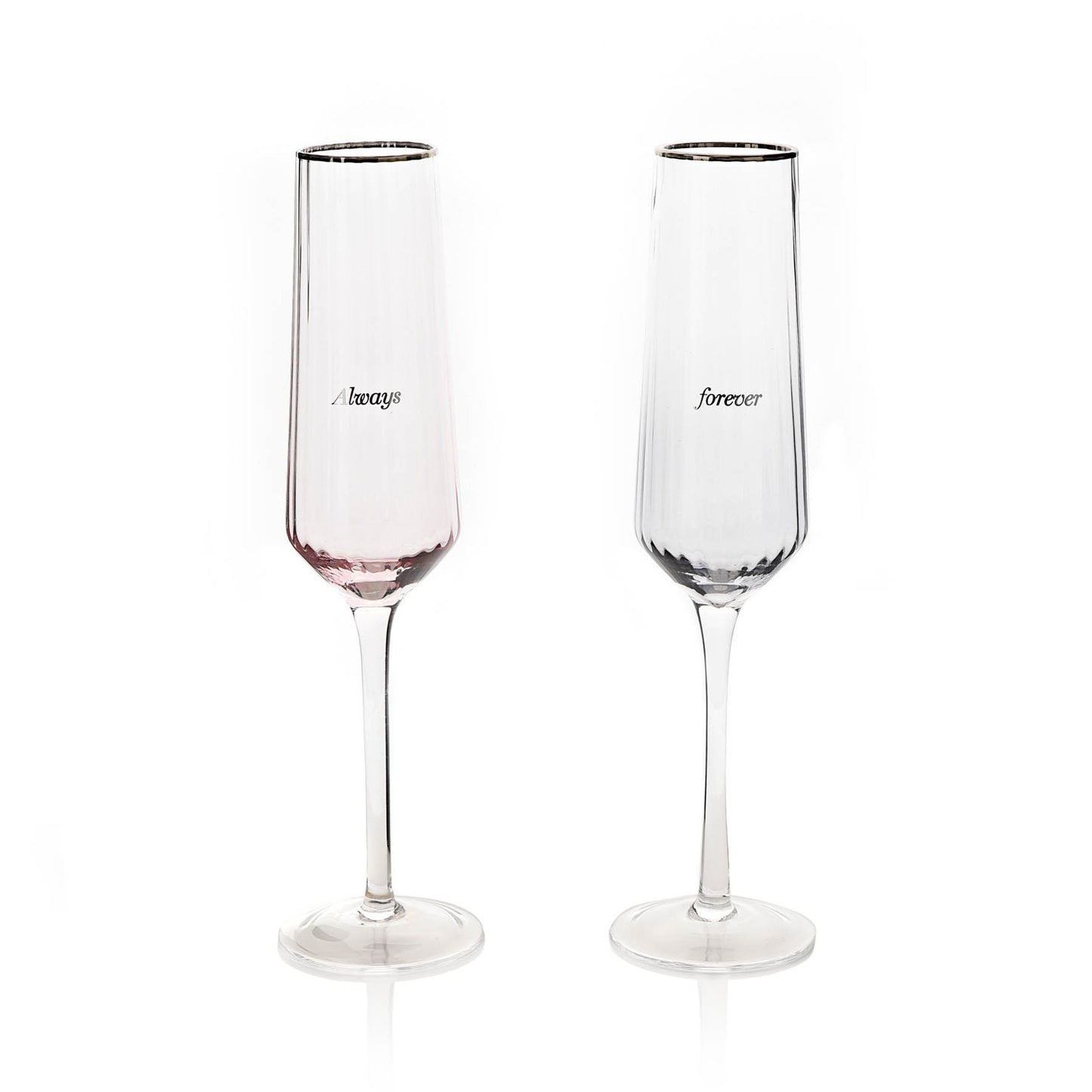 Set of 2 Champagne Flutes - Always & Forever