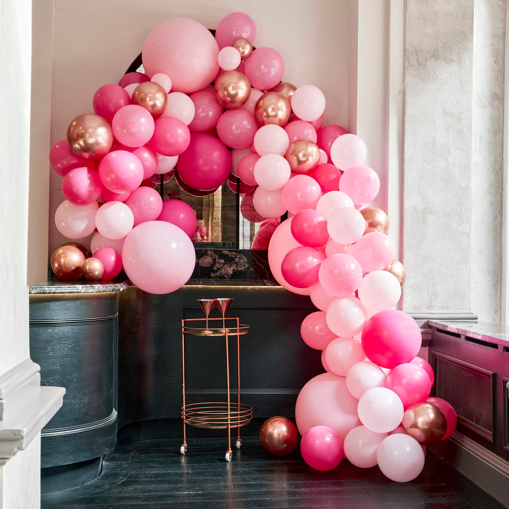 Pink & Rose Gold Balloon Arch Kit party decor