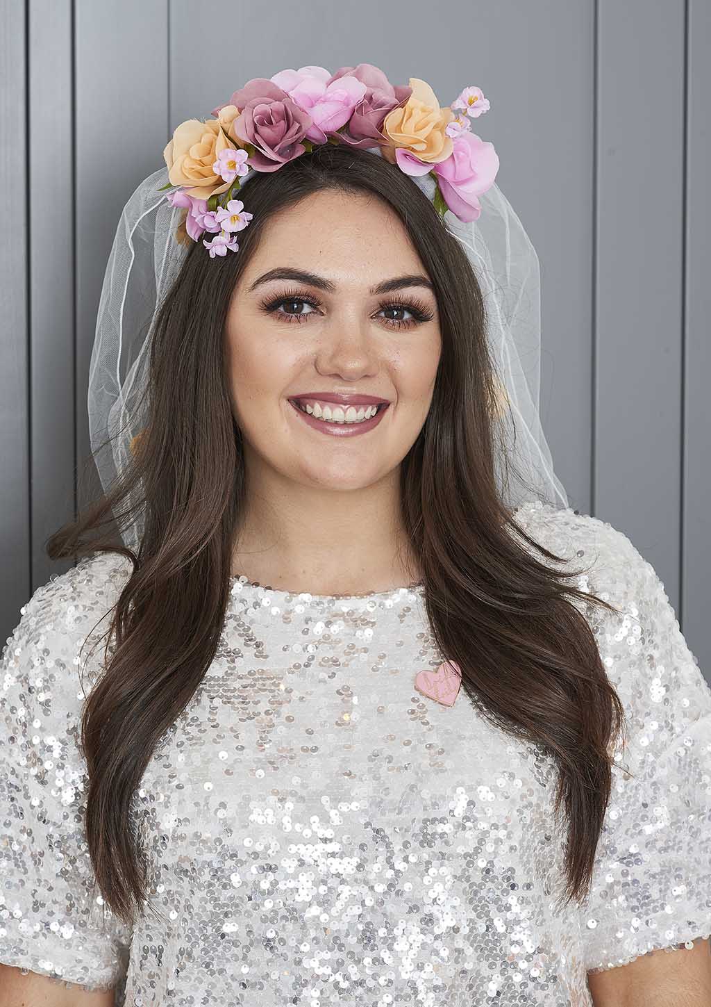 Hen Party  Bride-To-Be Floral Veil