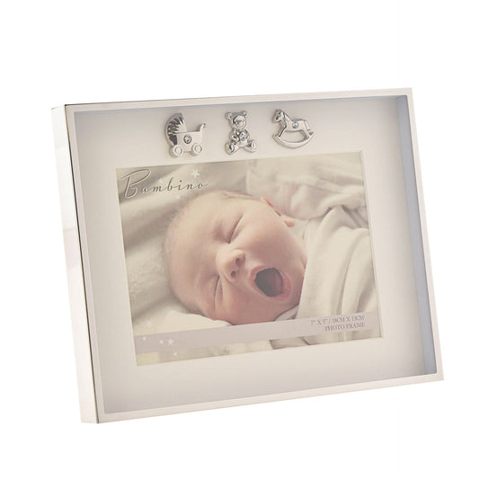 Bambino Silver Plated New Baby Photo Frame 7" x 5"