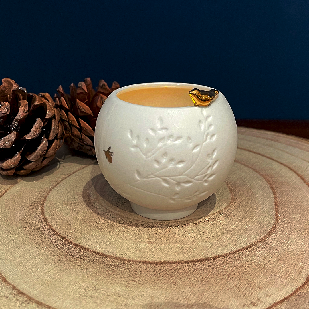 Gold Bird Tea Light Holder