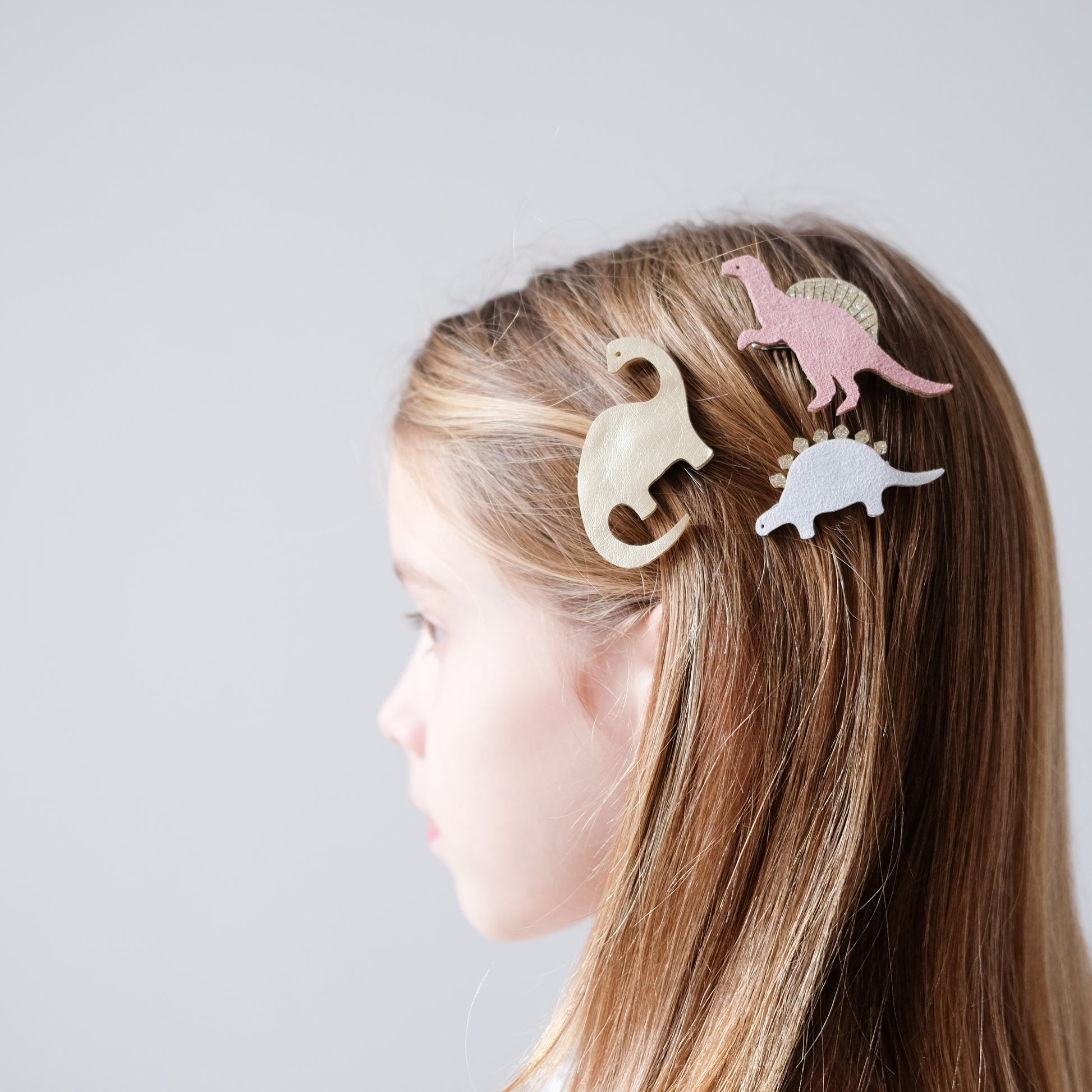 cute dinosaur hair clip set