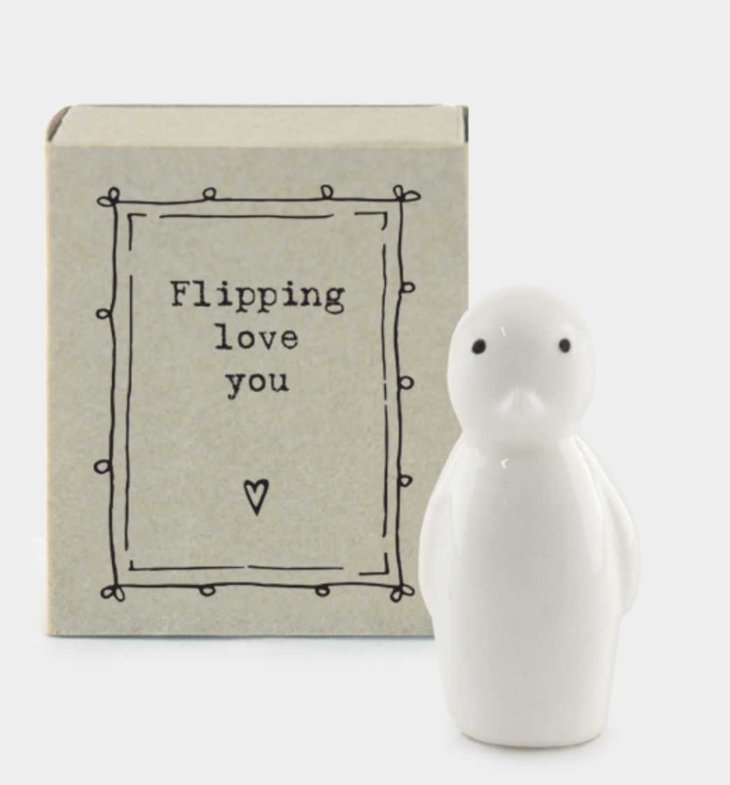Flipping Love You penguin matchbox friend