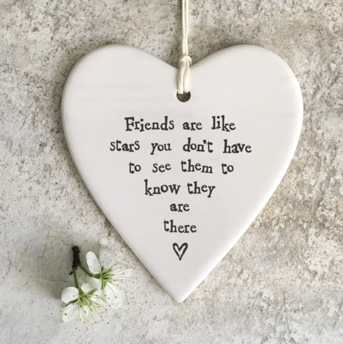 Friends Are Like Stars Porcelain Hanging Hearts