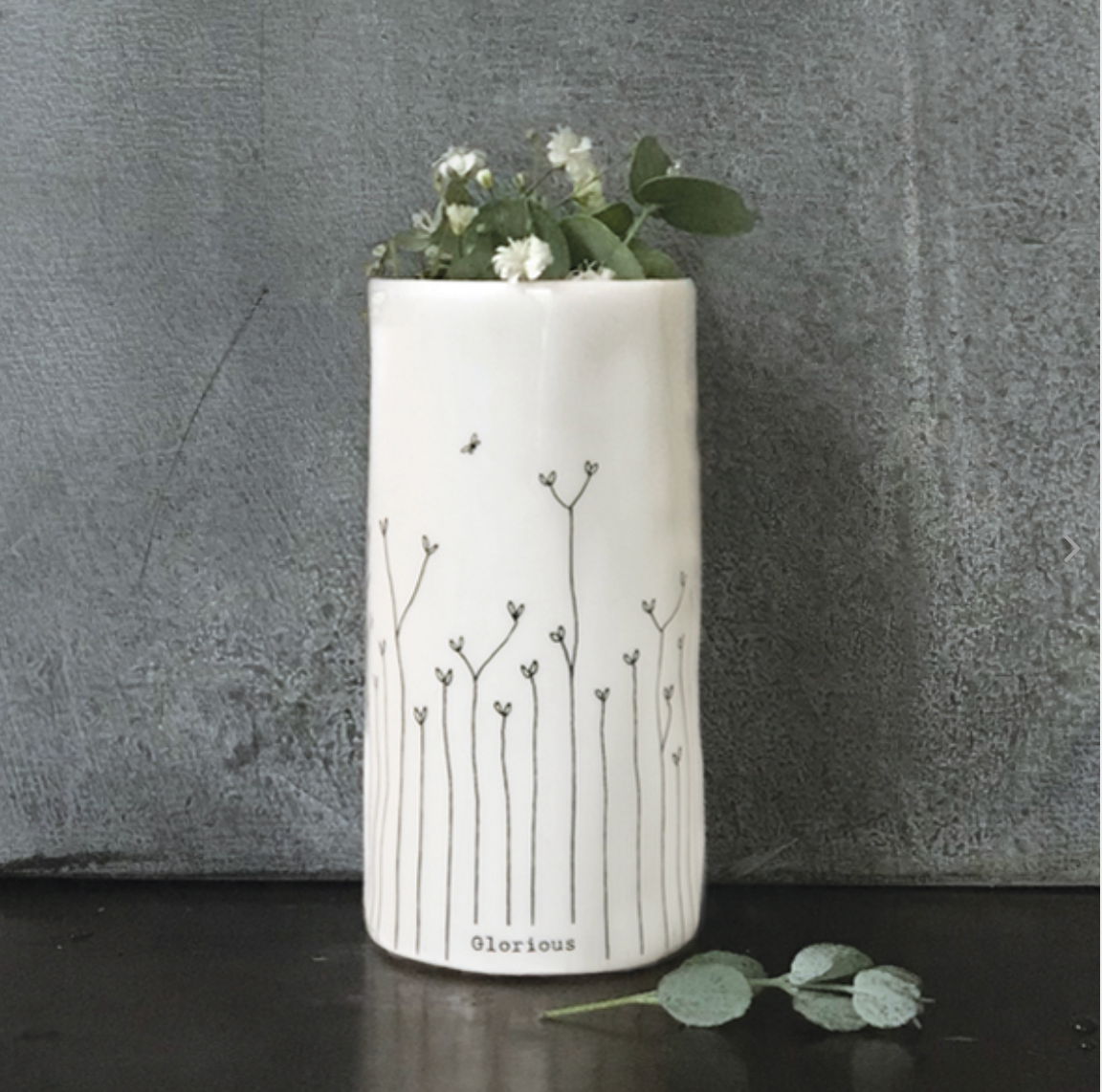 White Porcelain Glorious Bud Vase