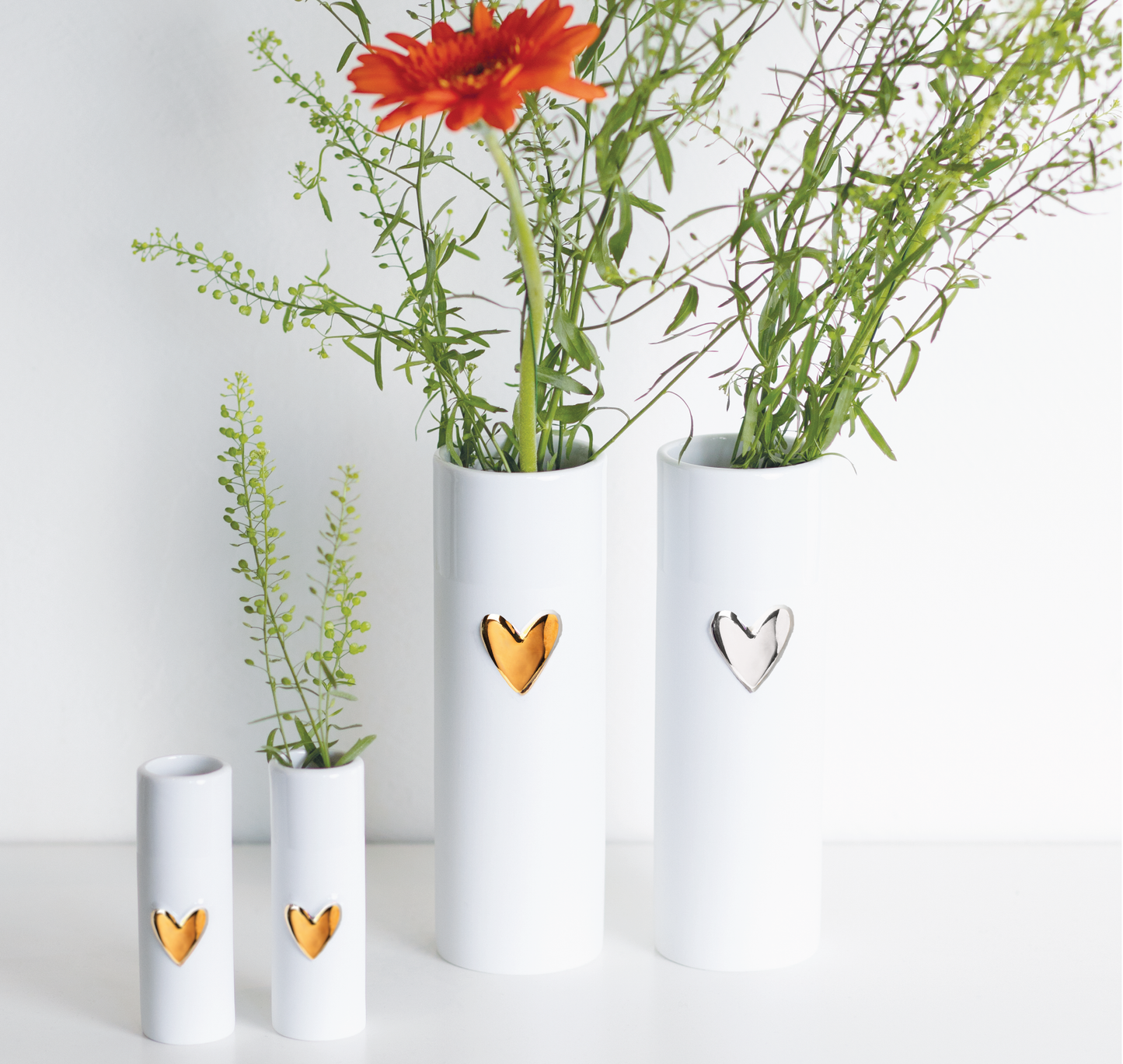 Love Heart Mini Vases - Set of 2