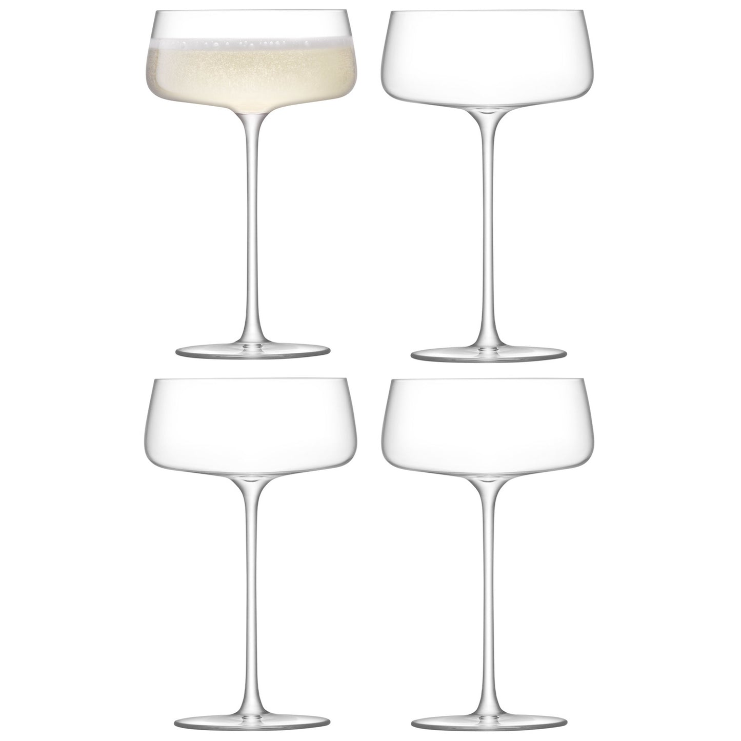 Metropolitan Champagne Saucers Set of 4 by LSA Glass