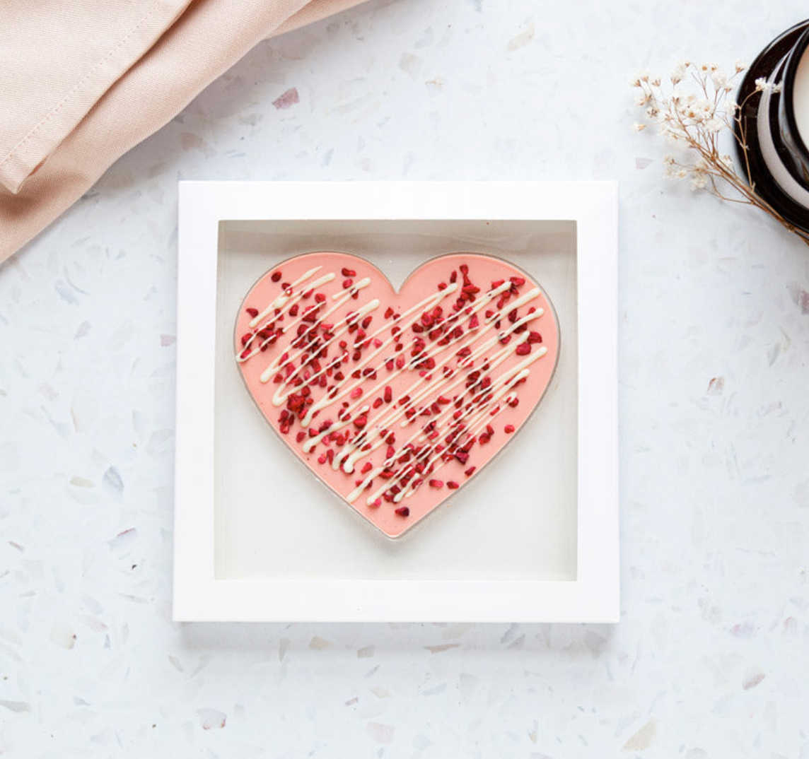 Raspberry Ripple Valentine's Day Chocolate Heart