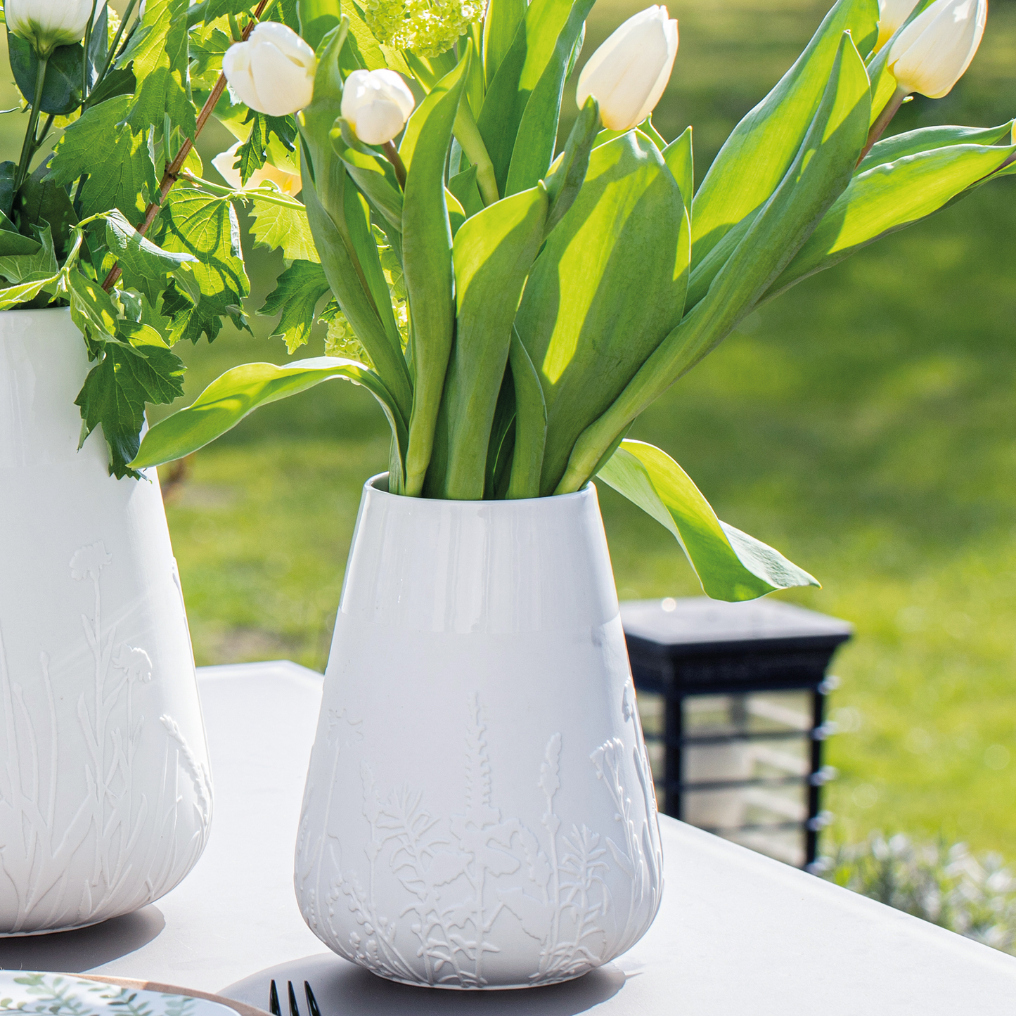 White Porcelain Vase | floral meadow