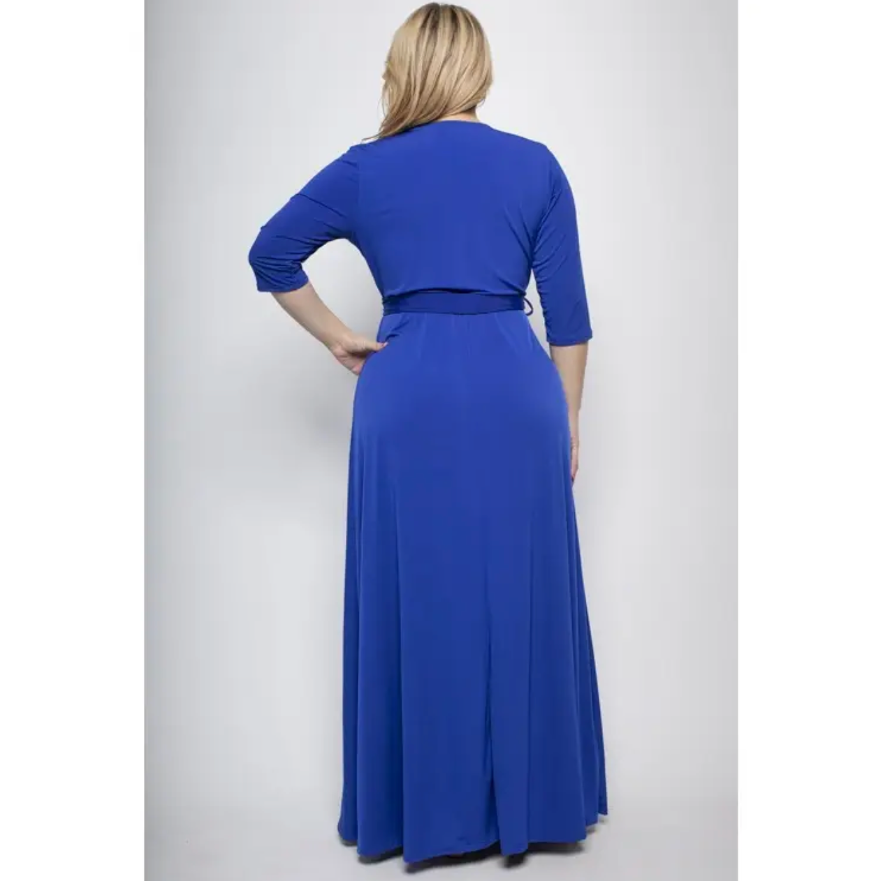 Royal Blue Plus Size Wrap Maxi Dress