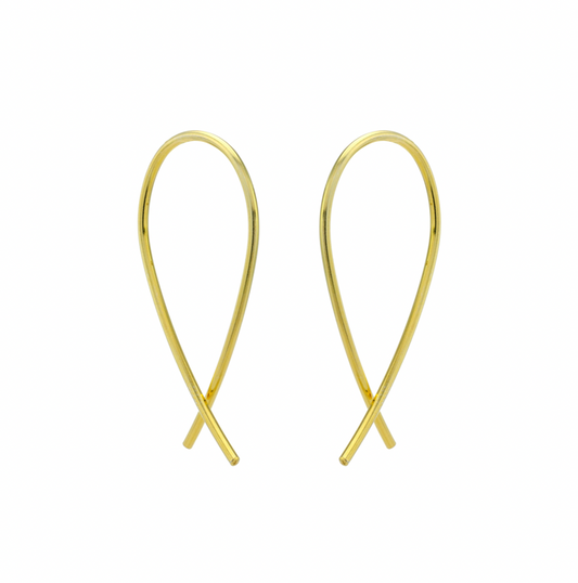 Mini Gold Crossover Earrings