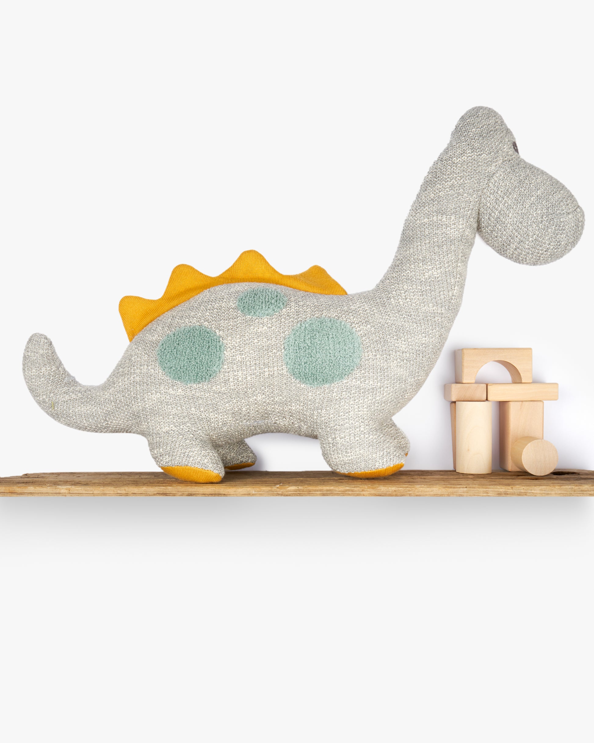 knitted organic dinosaur toy