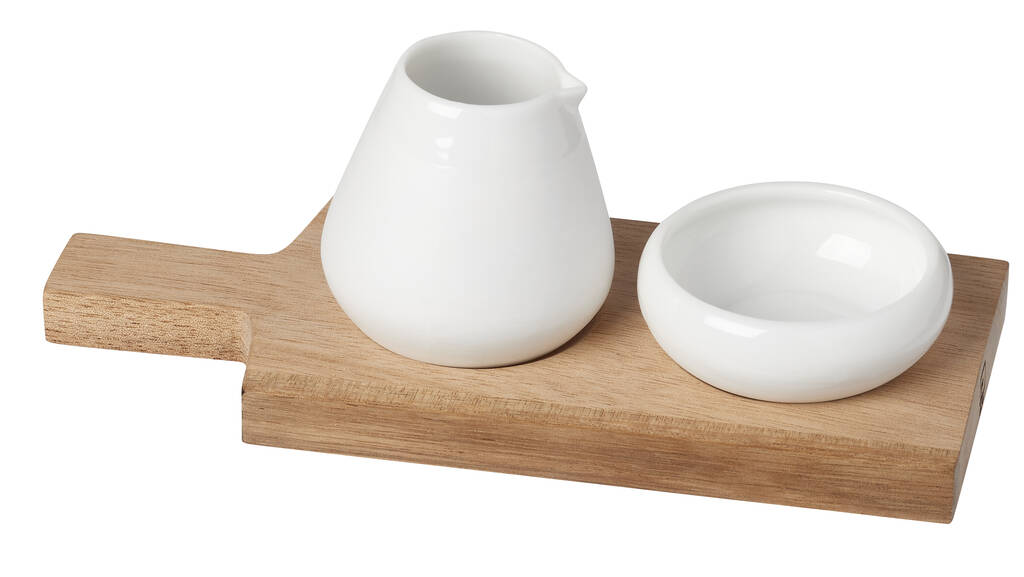 white porcelain oil and salt set