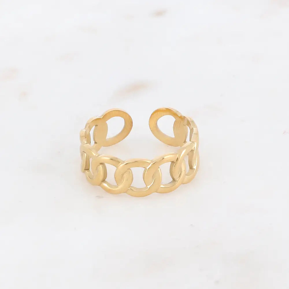 Gold link adjustable ring