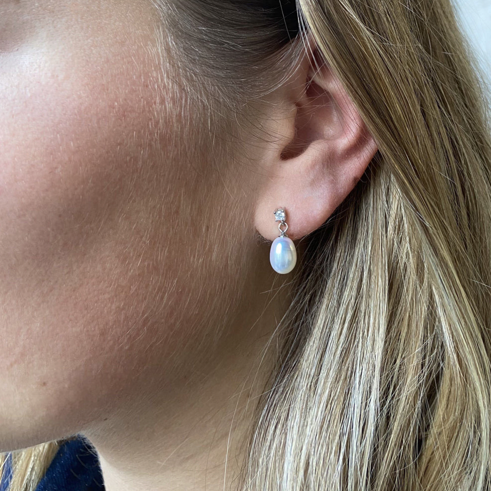 Drayton Pearl & Cubic Zirconia Drop Earrings