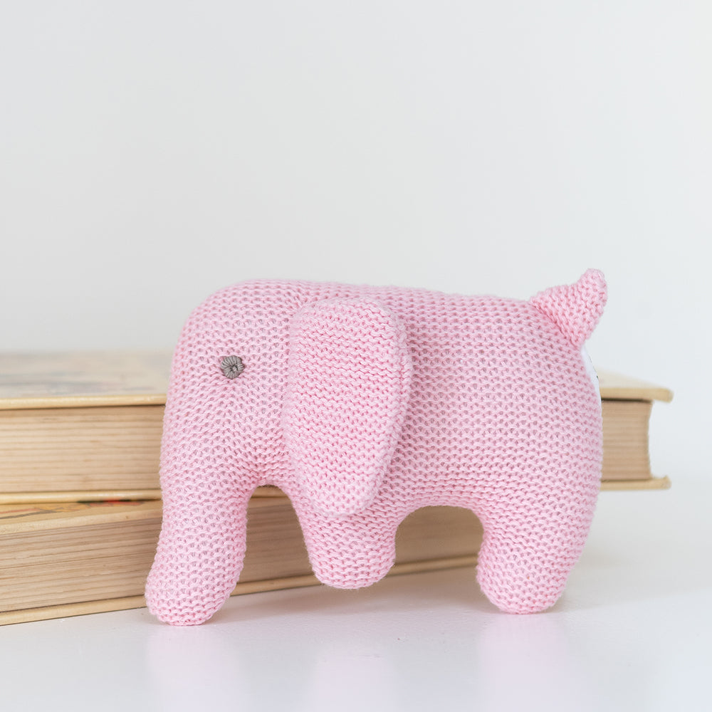 Knitted Baby Elephant Rattle