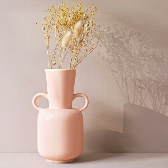 Pink Vase with Handles | Birthday Gift | Housewarming Gift
