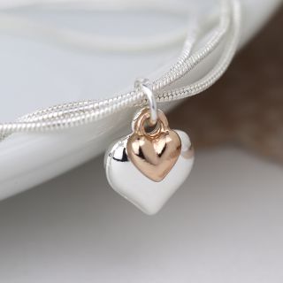 Triple Chain Bracelet with Hearts