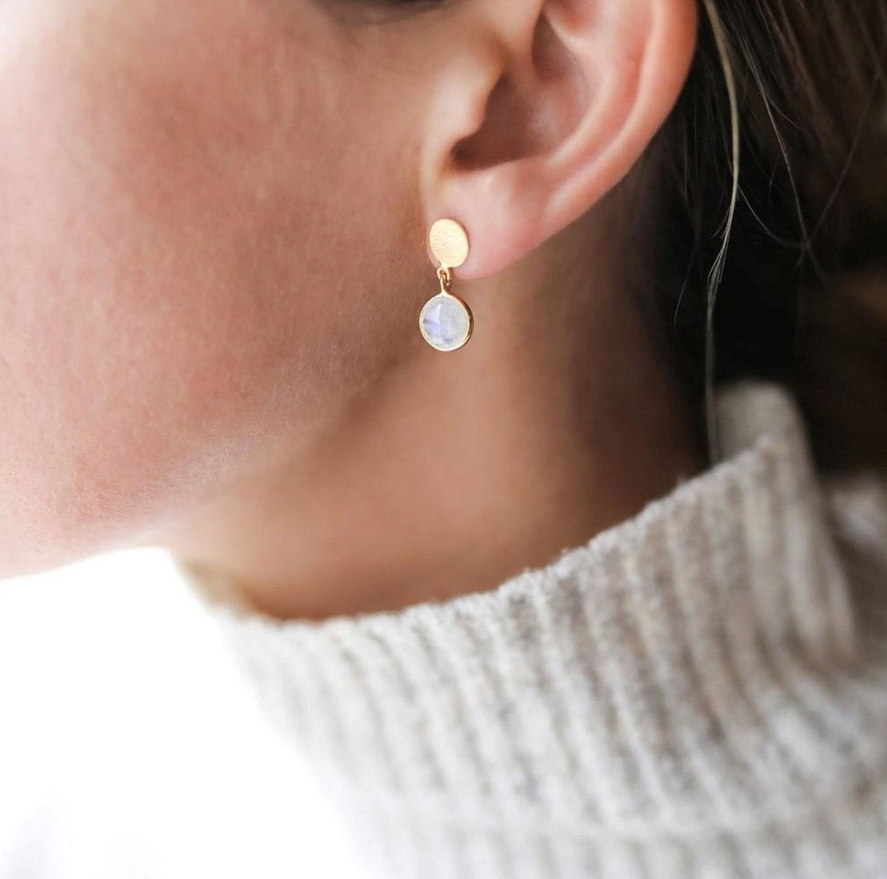 Salina Moonstone & Gold Vermeil Earrings