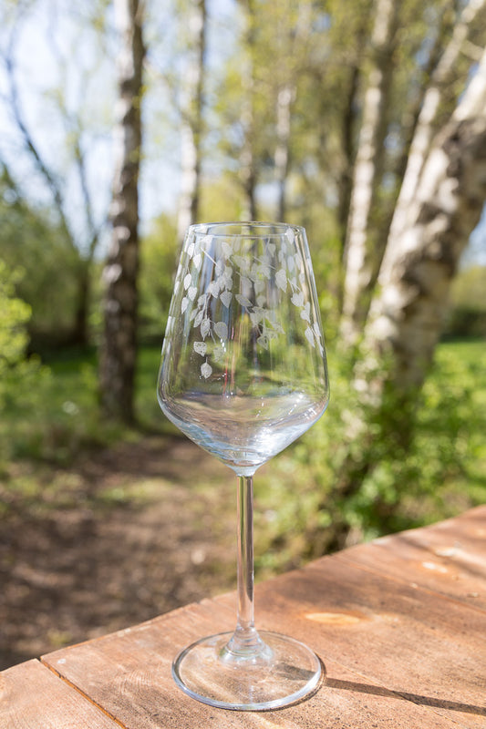 silver birch wine glass